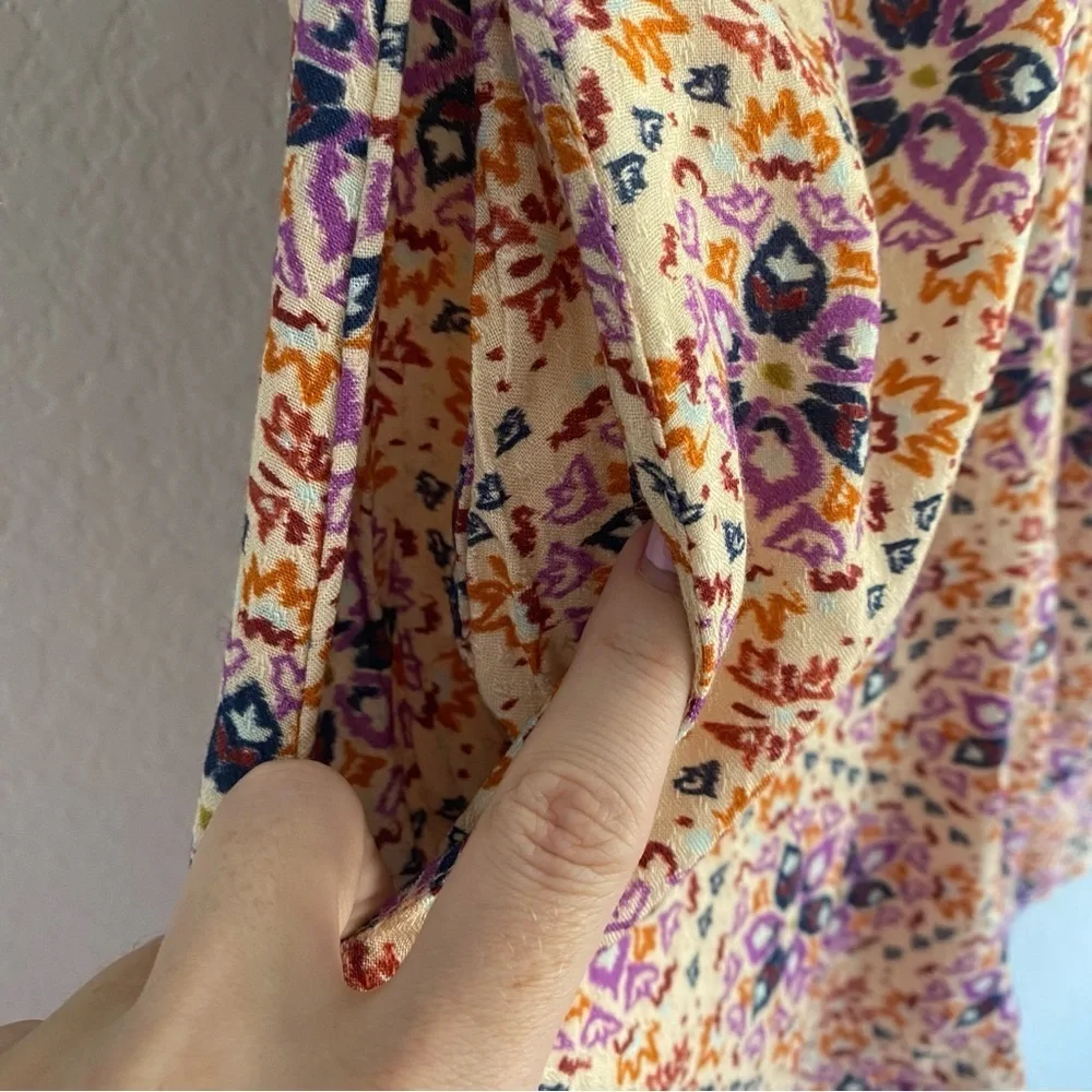 Free People Floral Isla Halter Open Back Mini Dress